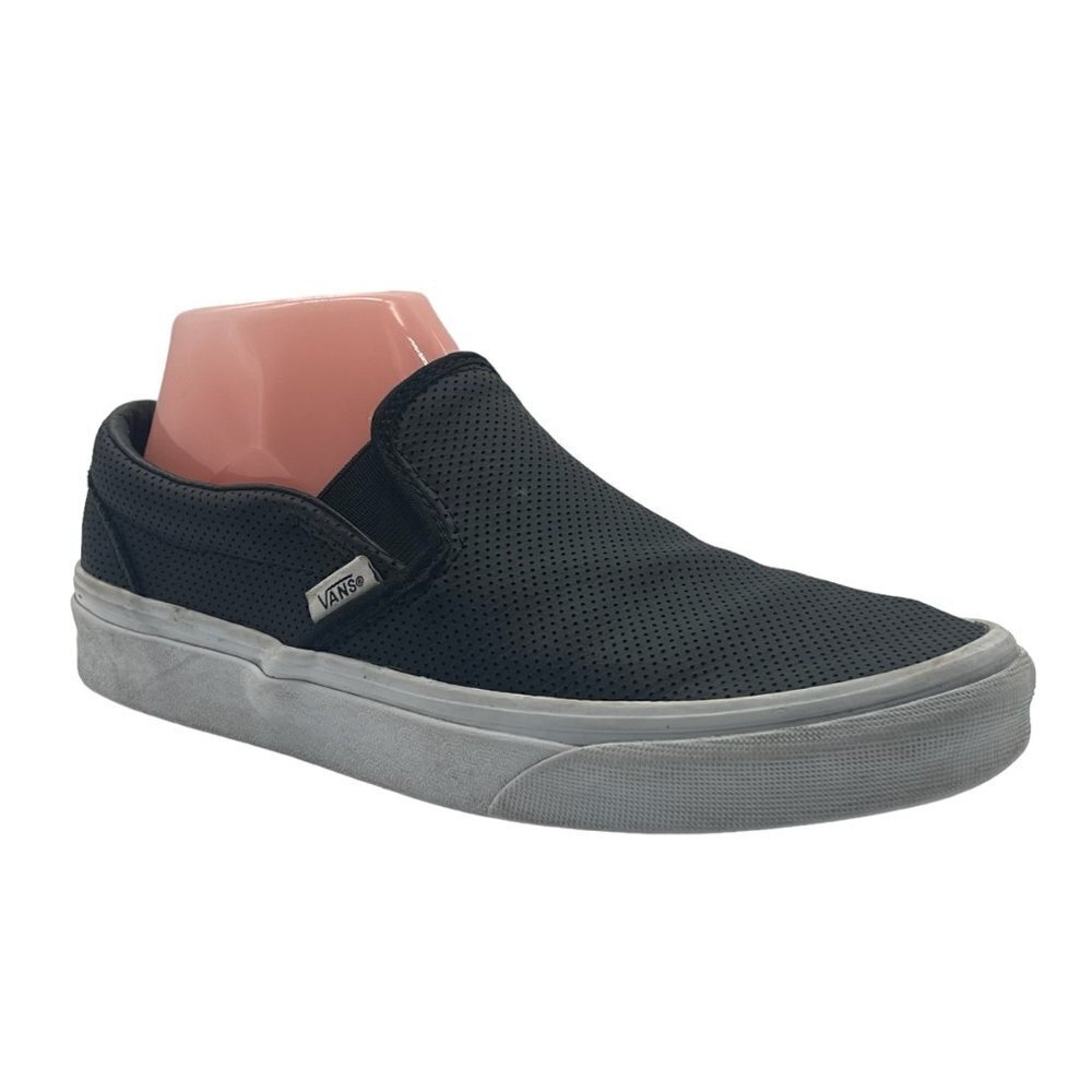Vans Slip-On Sneakers – Size 7.5 – Black Perforated Leather
